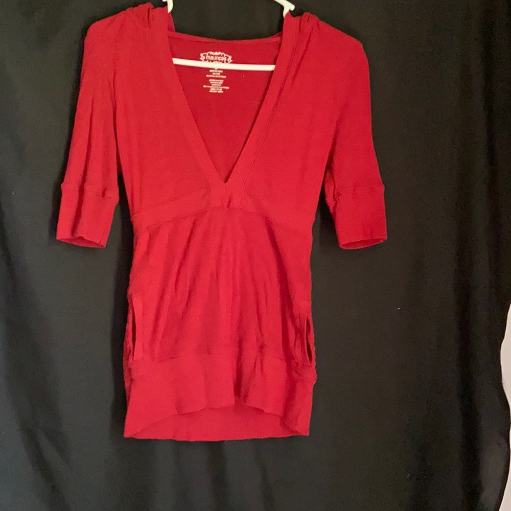 Red hooded half sleeve shirt Medium by Maurices